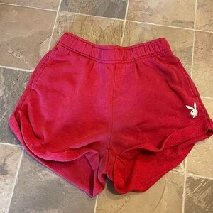 Playboy by PacSun Red Fleece Shorts